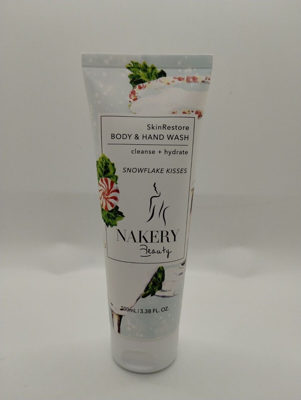 Nakery Beauty Skin Restore Body & Hand Wash Snowflake Kisses 3.38 oz